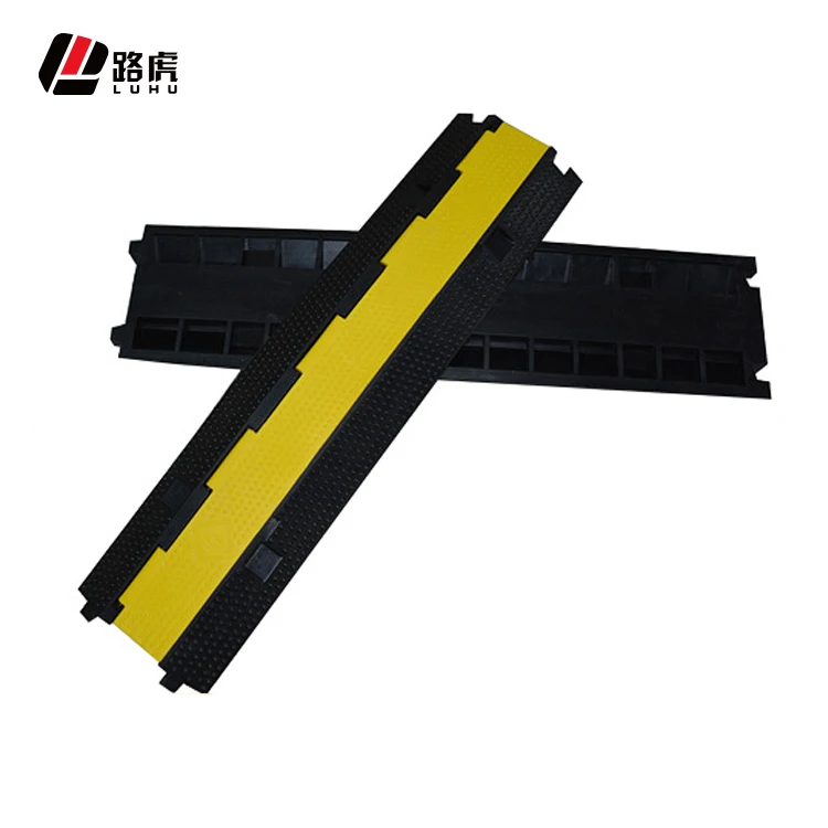 Professional Rubber PVC black yellow 2 3 5 Channel Cable Protector Wire groove speed bump