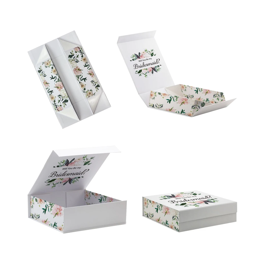 HENGXING Wholesale Customized Candy Storage Gift Paper Wedding Favor Gift Bridesmaid Proposal Boxes For Wedding Favors