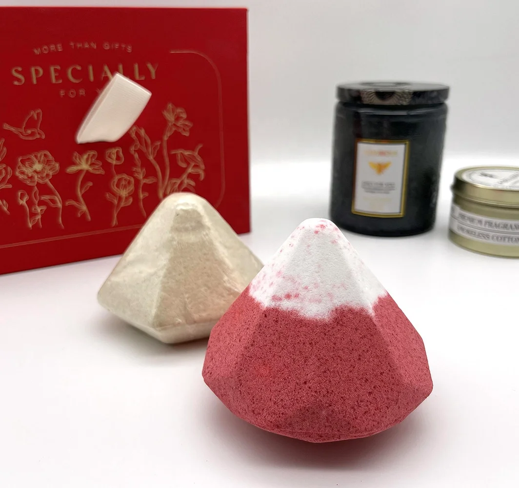 Muran Amazon Hot surprise Valentine Heart Shape Bubble Fizzies with Jewelry Ring Necklace inside Surprise Fizzy Bath Bomb