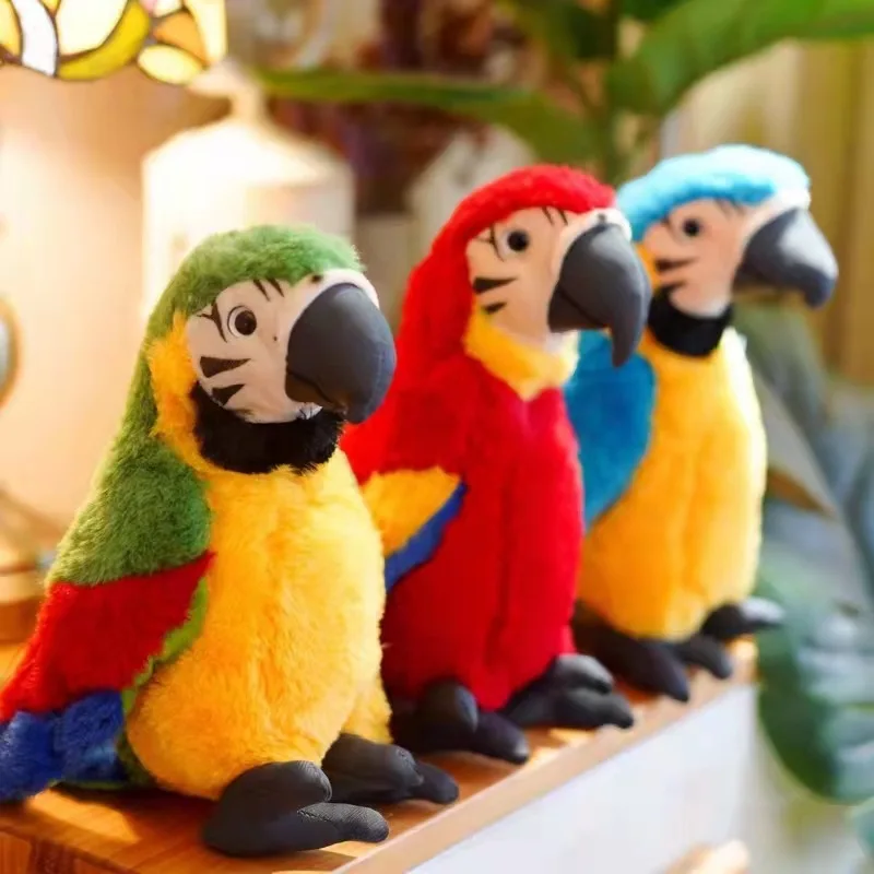 Toys New Design for the Real Parrot Electric bird parrot plush toys children student dolls ornaments cute cloth doll gift girls