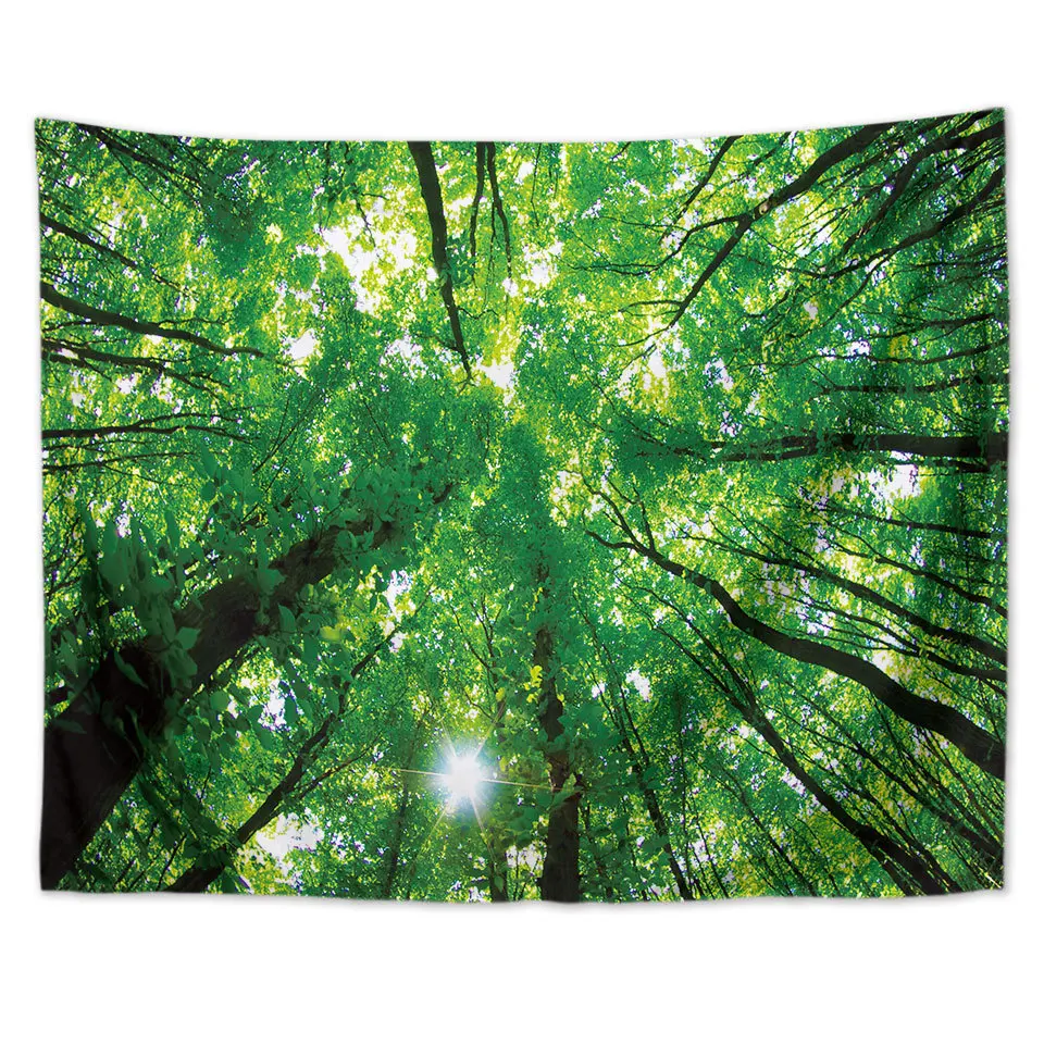 
Large Size Nature Art Polyester Fabric Tree Theme Sunlight Forest Tapestry Wall Hanging For Bedroom 