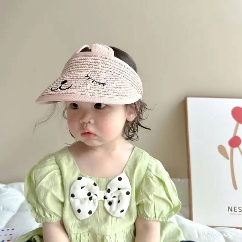 Summer Baby Boys Girls Beach Sun Visor Hat UV Protection Adjustable Packable Kids Toddler Straw Sun Hat