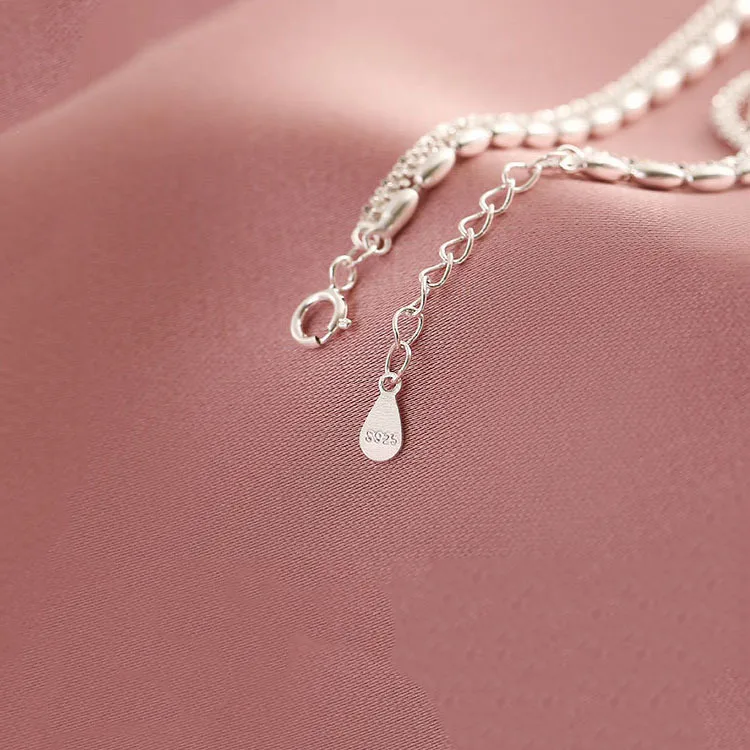 Elegant Fine Sterling Silver 925 Full Star Beads Chain Layered Bracelets Women Fine Jewelry Bracelet