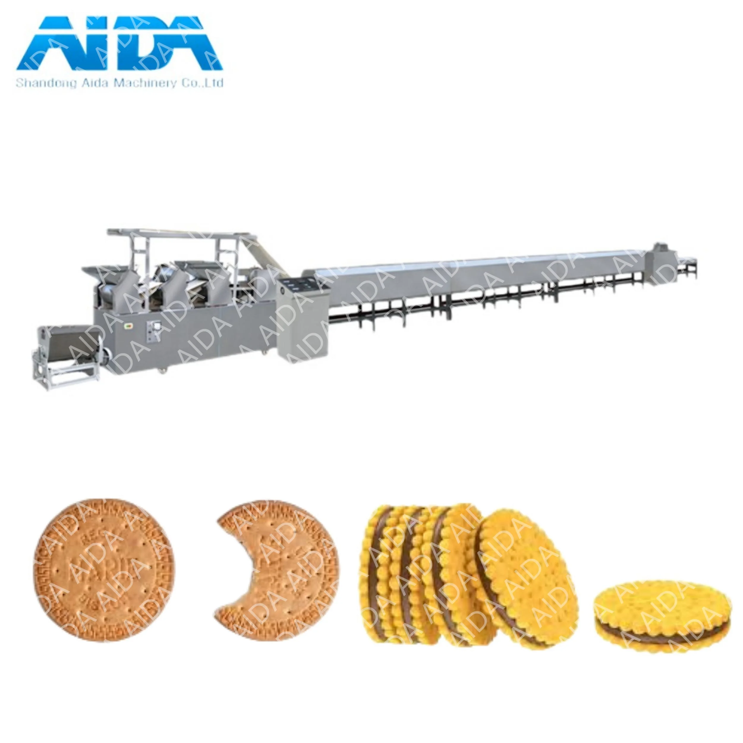Sugar Free Soda Biscuit Automatic Oreo Biscuit Production Line Biscuit Production Line Factory Soft Hard Cookies Snack Machinery