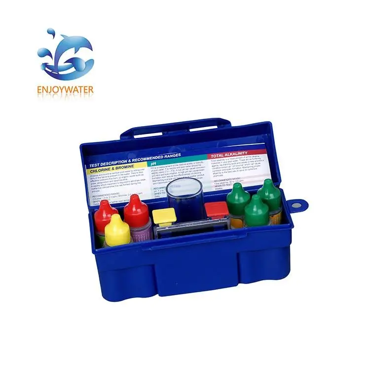 Pool Water Aqua Test Kits 5-Way Test Kits PH, CL, Bromine, Alkalinity, Acid Demand
