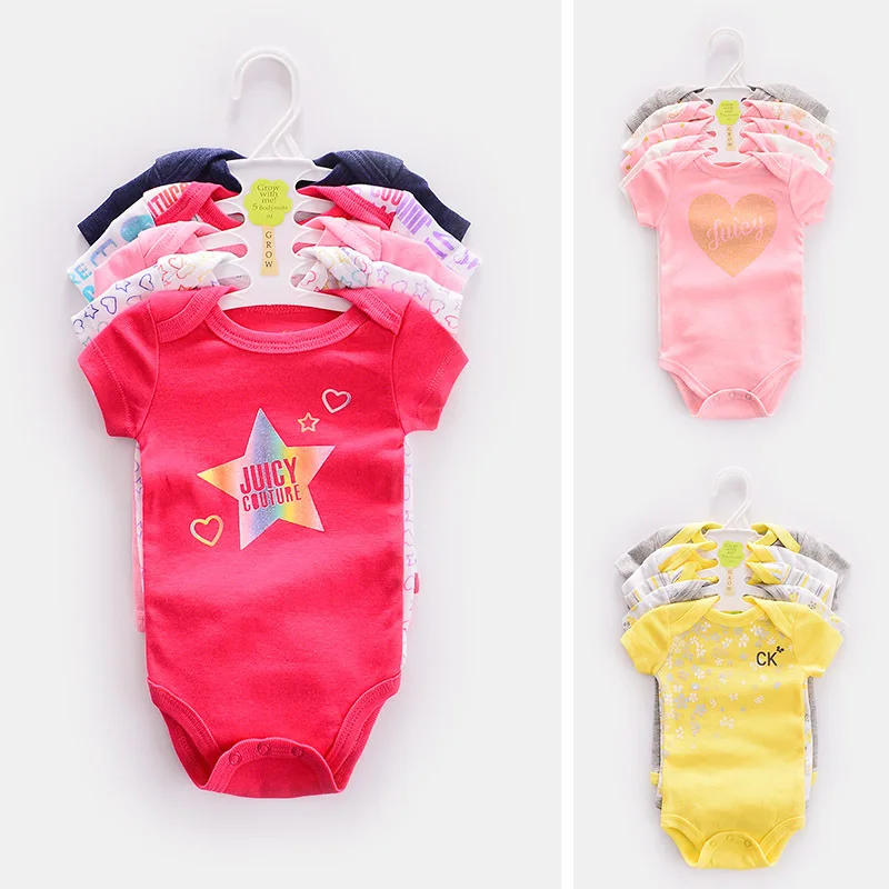 
Hot Sale Newborn Romper 100% Cotton Baby Clothing 3-24 Months Baby Romper Baby Rompers Summer 5 -piece set 