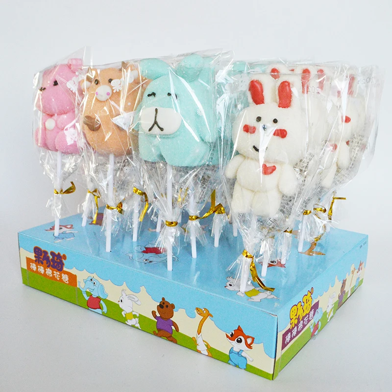 Halal Certificate Manufacture Supply Custom Christmas Decoration Soft Marshmallow Lollipop