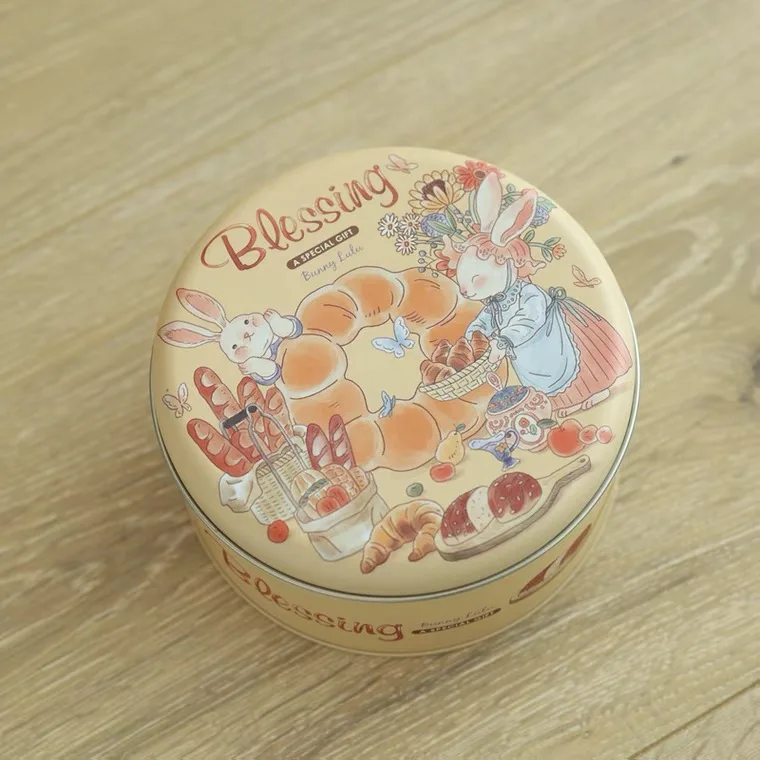 Premium Cartoon Pattern Empty Round Can Candy Chocolate Storage Metal Cookie Tin Box