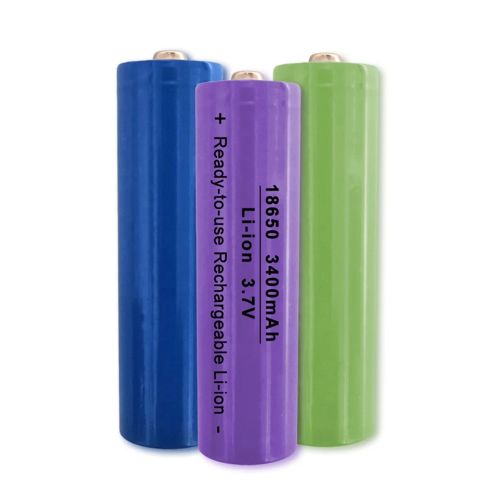 
Wholesale High capacity Lithium ion 18650 3.7V 3400mAh 1500 times Rechargeable Li-ion Power Battery 