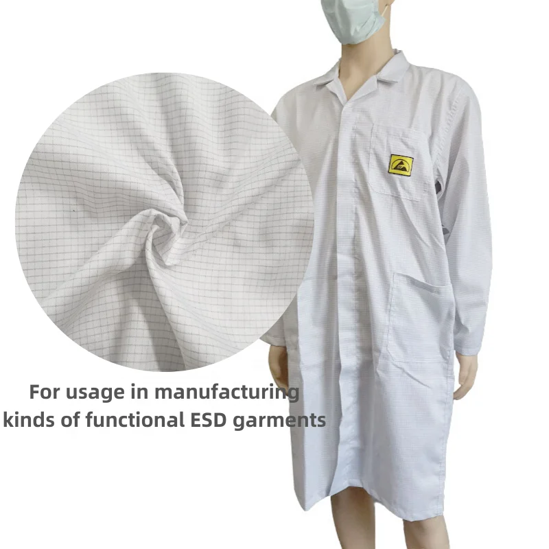 Leenol customized TC garments ESD gown cotton lab coat esd smock