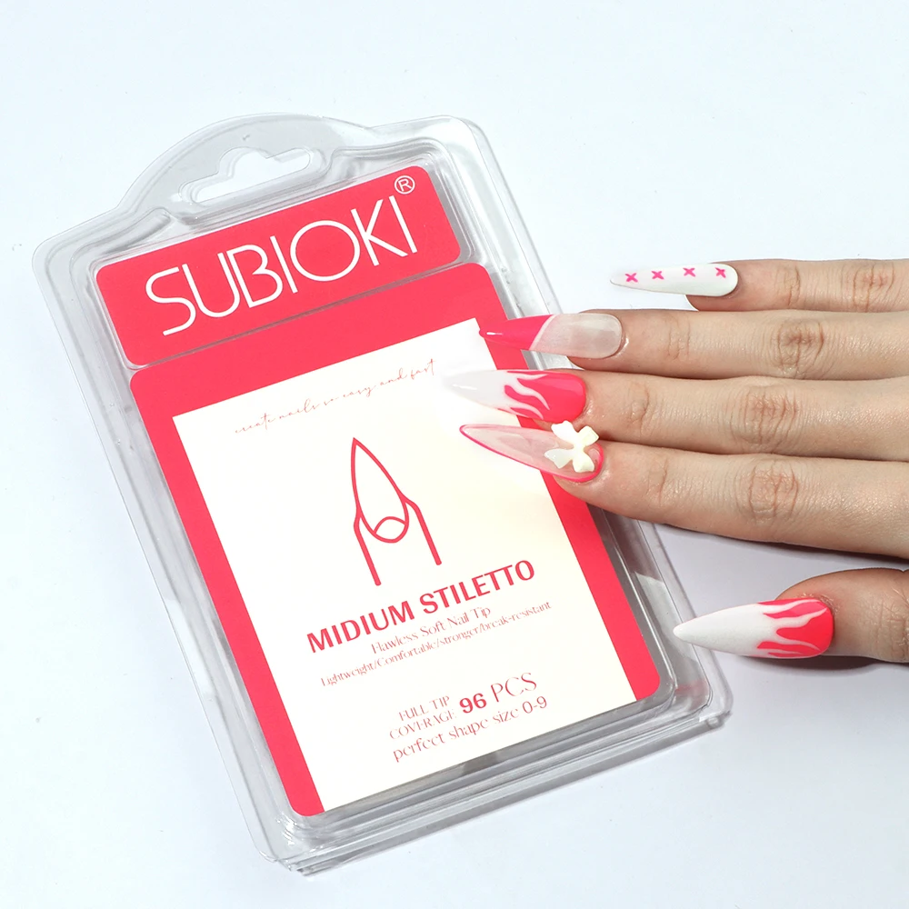 Private Label Press On Tips Full Cover Stiletto Nail Tips