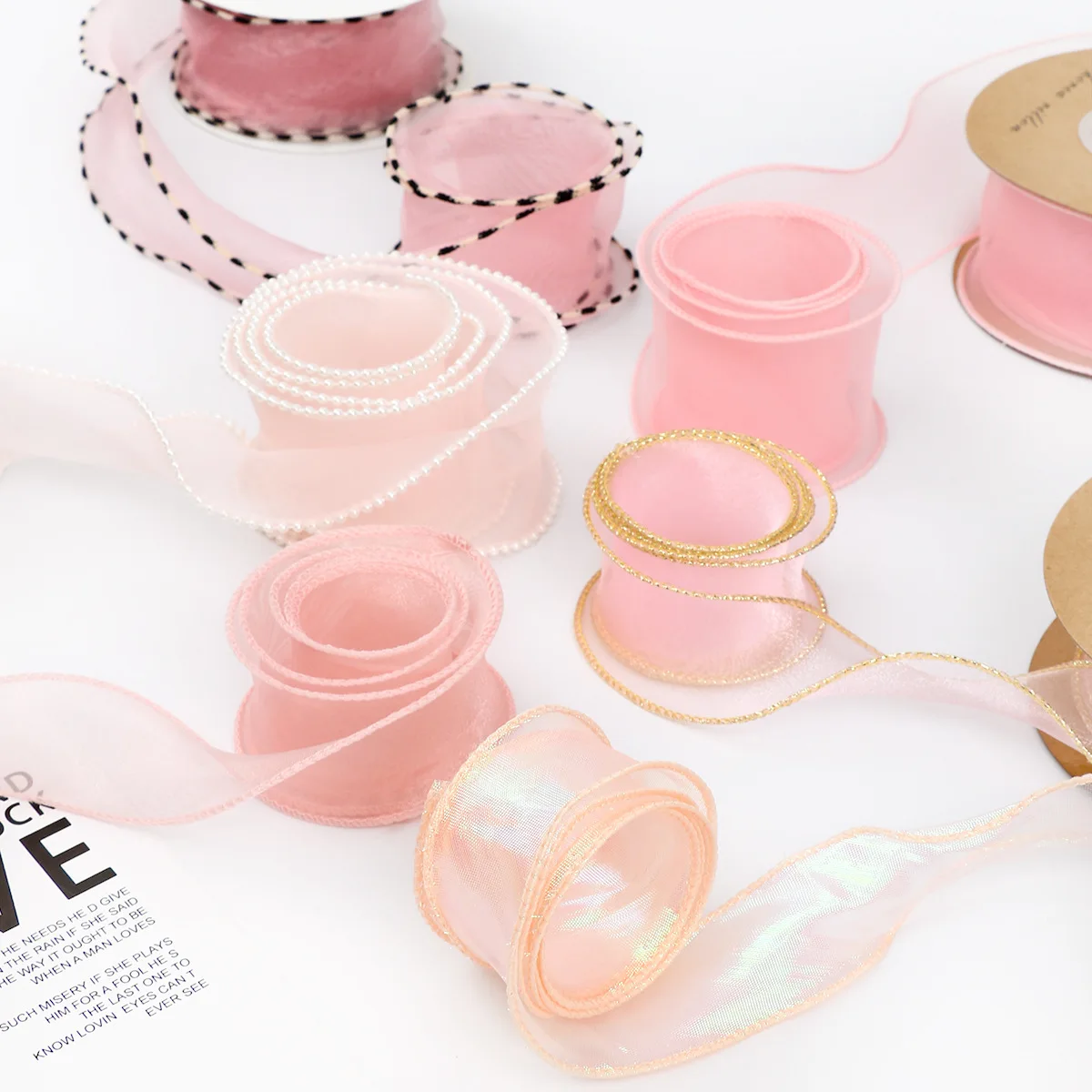 4cm*10m Flower Cake Packaging Ribbon Mermaid Yarn Ribbon Bow Bouquet Lace Ribbon Decoration Snow gauze yarn