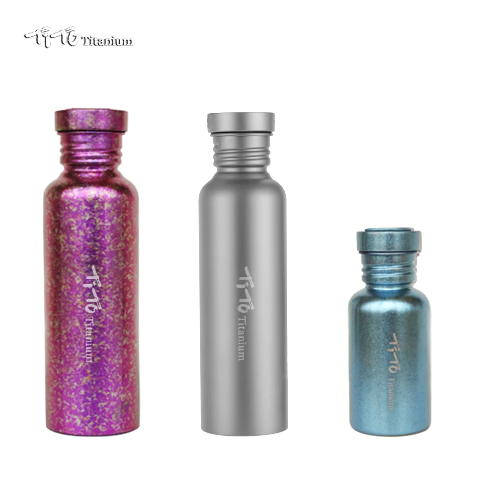 TITO 750ml420ml Pure Titanium Water Bottle Bicycle Drinkware bike outdoor camping Cycling Hiking Lid Titanium Sports Bottle cup
