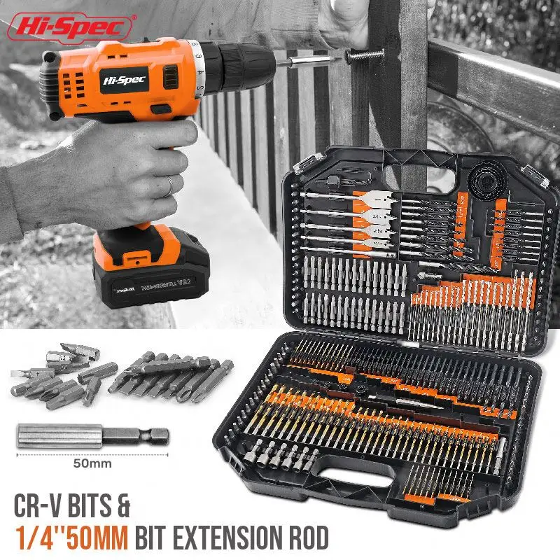246pc Drill and Driver Bit Set for Metal, Wood, Masonry