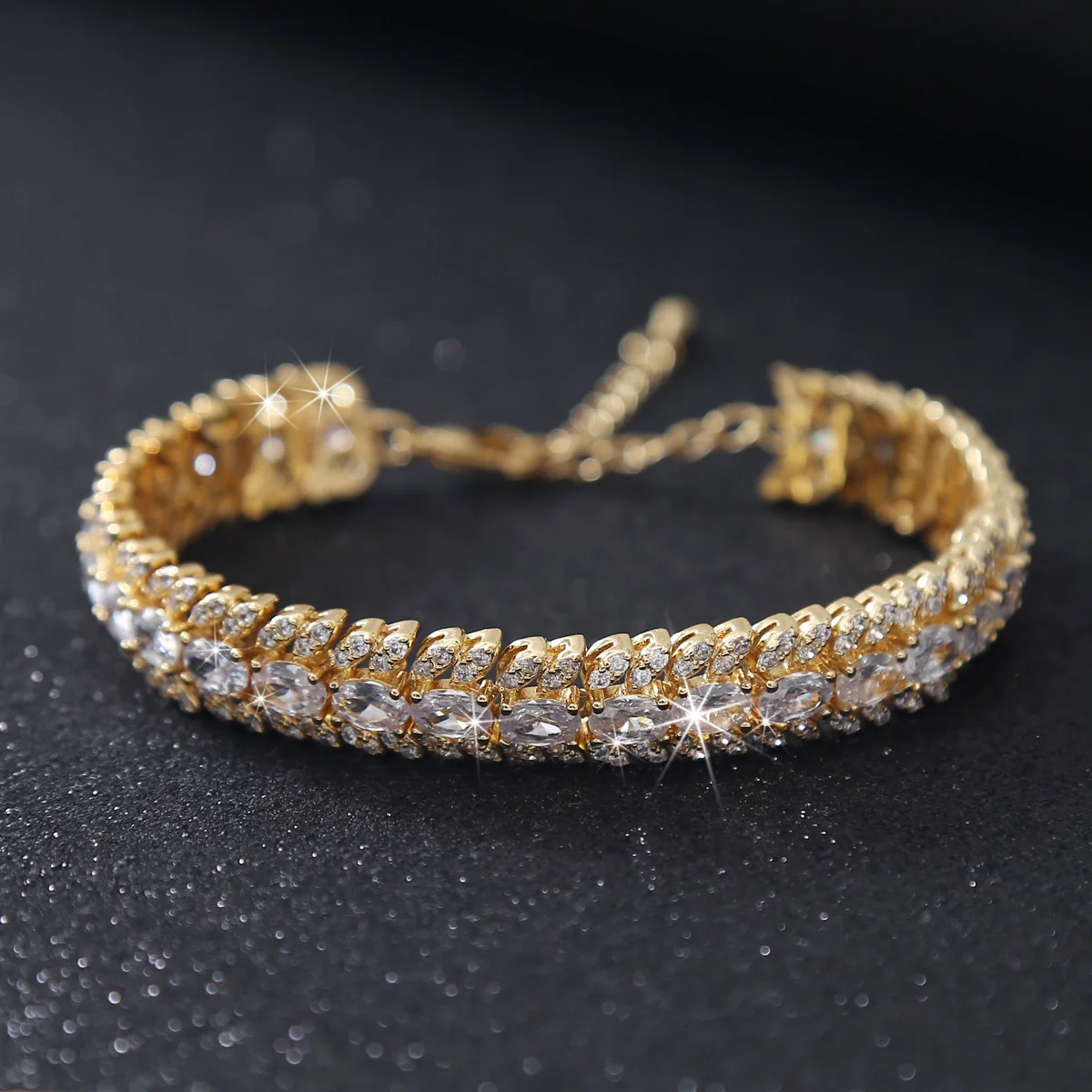 Retro Aristocratic Style Bracelet 18K Real Gold Plated Fashion Women Bangle Fine Jewelry Wheat Spike Shape Bracelet