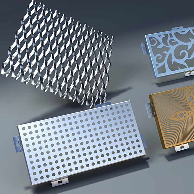 Hotel building curtain wall aluminium perforated sheets aluminum 3d perforated metal panel carved panel