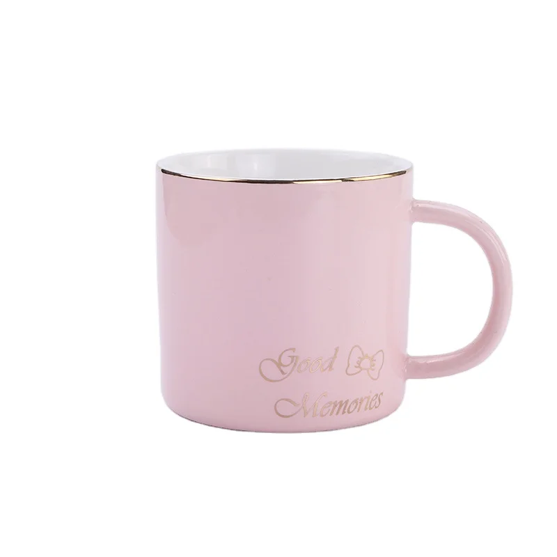 Christian Encouragement Gifts for Women Pink Coffee Mug with Gold Rim