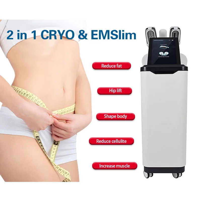High intensity focused electromagnetic muscle stimulation cryolipolysis slimming machine
