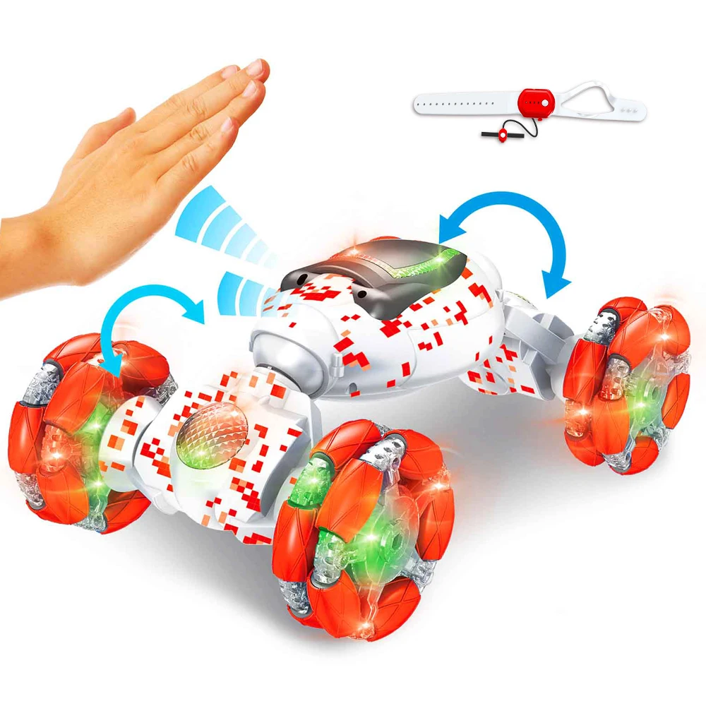 Hot Design Hand Watch Gesture Control Remote Control Drift Twist Stunt Toys Car 1:12 Scale 12 Channels Double Sided RC Stunt Car