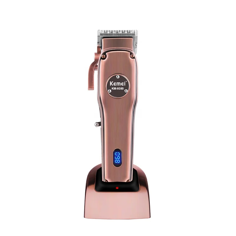Kemei KM-9350 Electric Charging Liquid Crystal Display Electric Hair Clipper Razor With Charging Base Trimmer