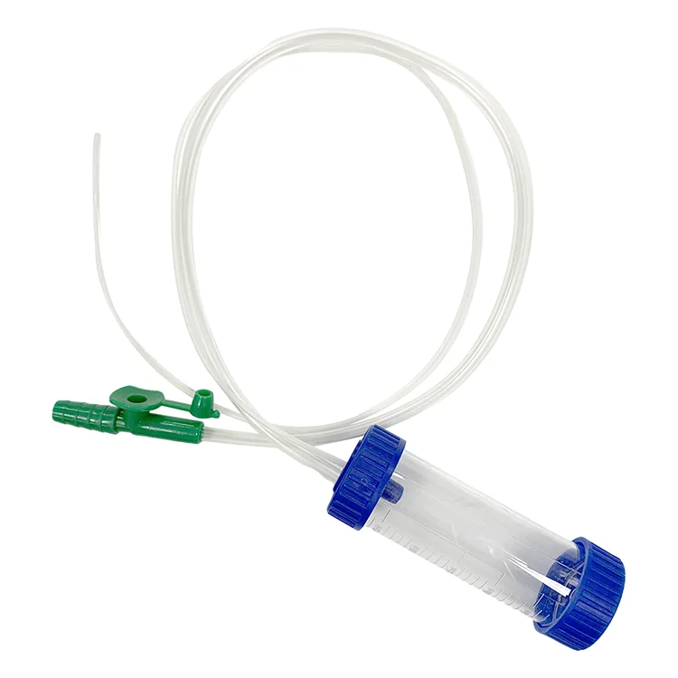 wholesale custom plastic medical sputum container disposable mucus extractor collector with suction catheter