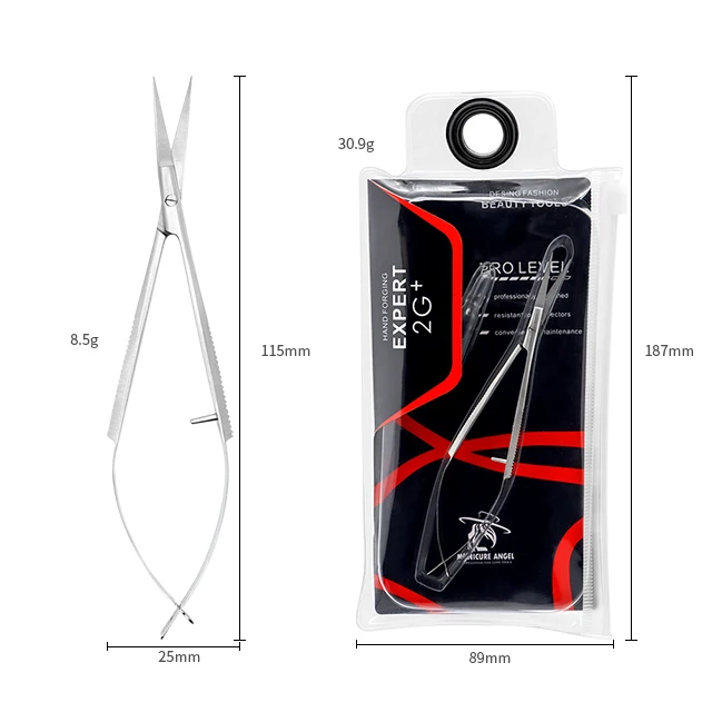 Stainless Steel Eyebrow Cuticle Beauty Eyelash Micro Manicure Adult Paper Trim Makeup Tools Spring Scissors