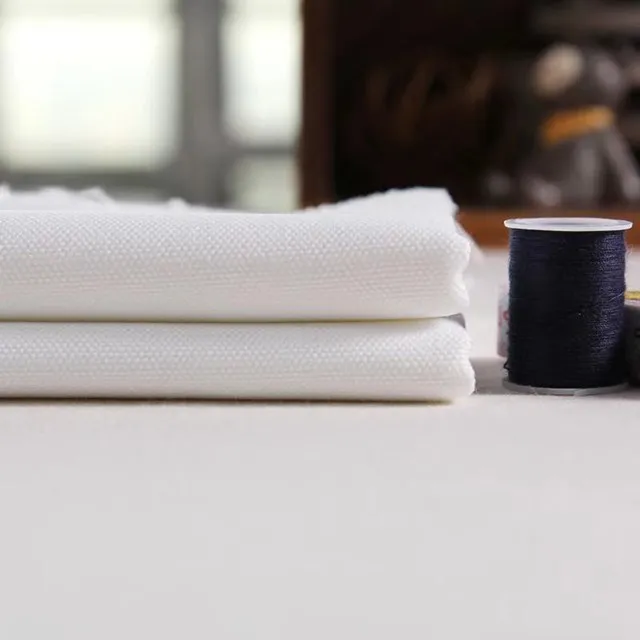 Factory made 340gsm polyester canvas fabric  8oz 12oz white fabric white for bag curtain shoes
