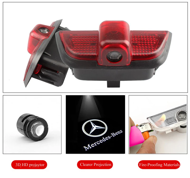 3D Ghost Shadow Light HD автомобильные двери светодиодные прожекторы для BENZ W204 C180 C200 C300