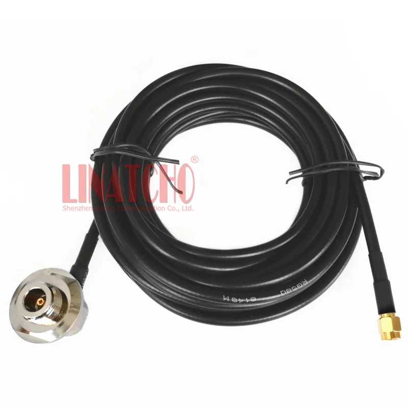 GSM 4G Car Antenna RG58U Extension Cable SMA Male to N Female Right Angle Connector