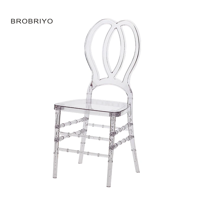 Best Selling High Quality Transparent Clear Crystal Resin Wedding Chiavari Napoleon Chiavari Phoenix Chair