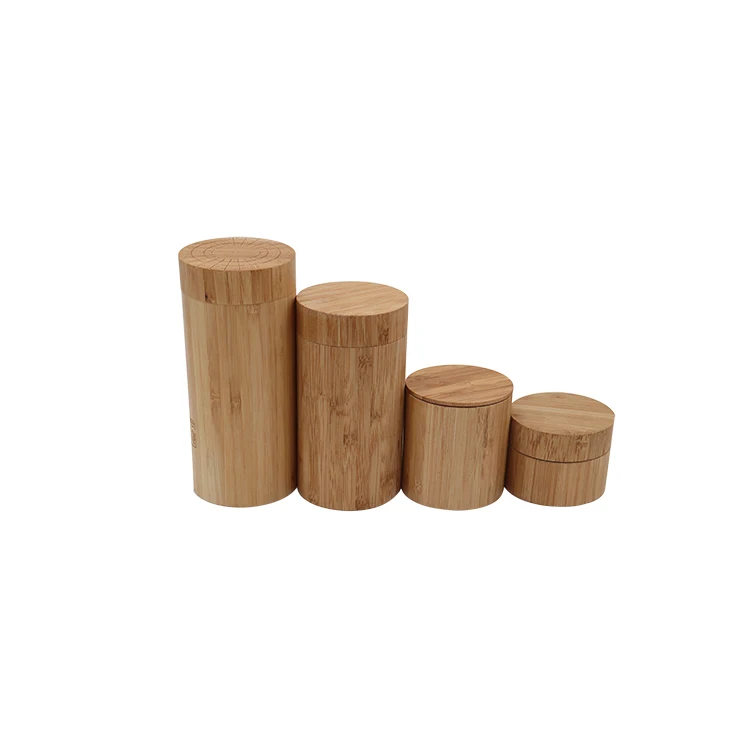 Bamboo Storage Bottles with Denmark Import Woca Wax Oil Surface Eco-friendly Bamboo Container Custom Size Canister