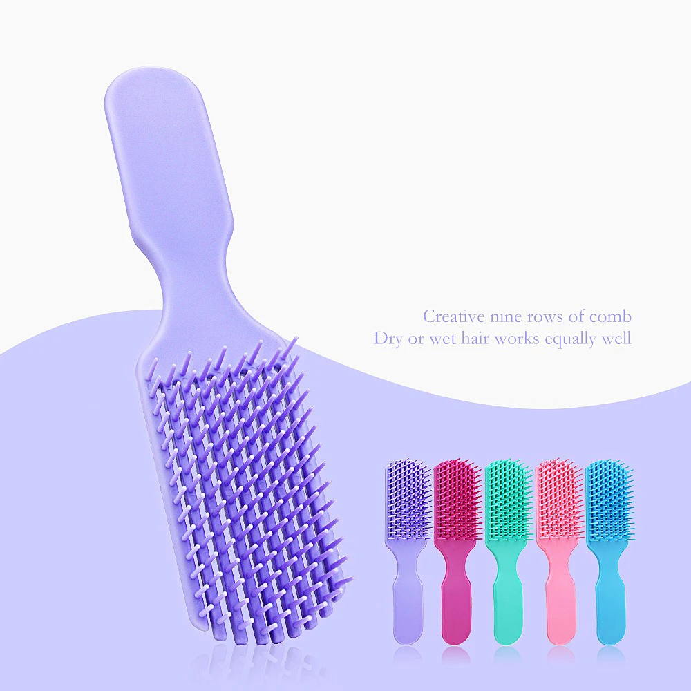 Wholesale Multi Colors  ABS Octopus Nine Rows Black Hair Detangler Brush For Woman Scalp Care Detangling Brushes