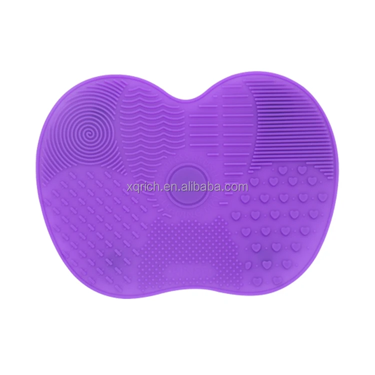Beauty Silicone Brush Cleaning Mat with Suction Cups For Easy & Quick Makeup Brush Cleaning Large Size Pink Green Blue Orange