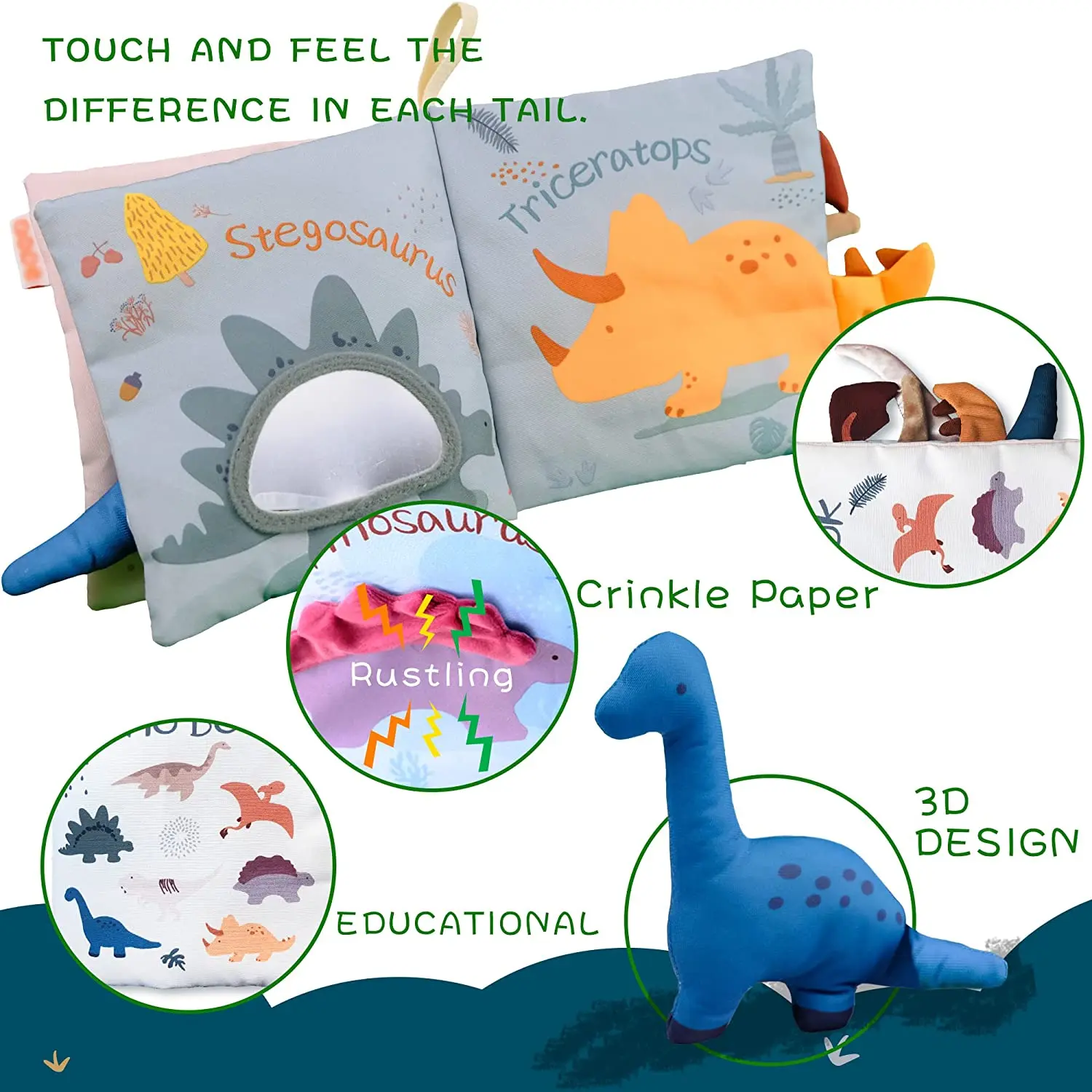 Baby Activity Toys Hot Sale Custom Night Time Soft Educational Book Baby Fabric Cloth Book