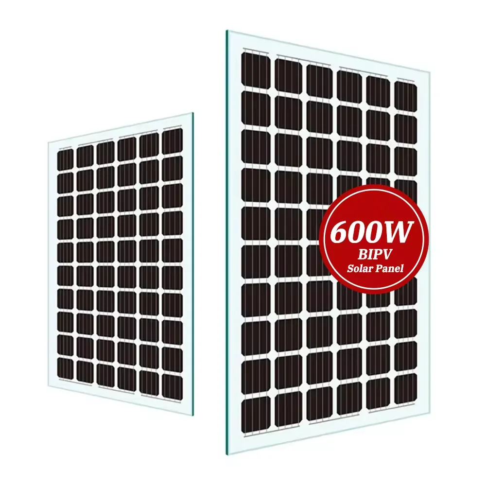 600W BIPV solar panel with 50% Transparency Made of Monocrystalline Silicon Features Half Cell and Perc Type