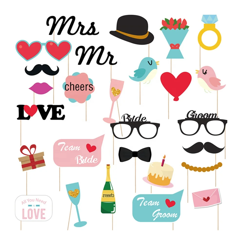 new products just married banner wedding photo props bachelorette party decoration bridal shower kit
