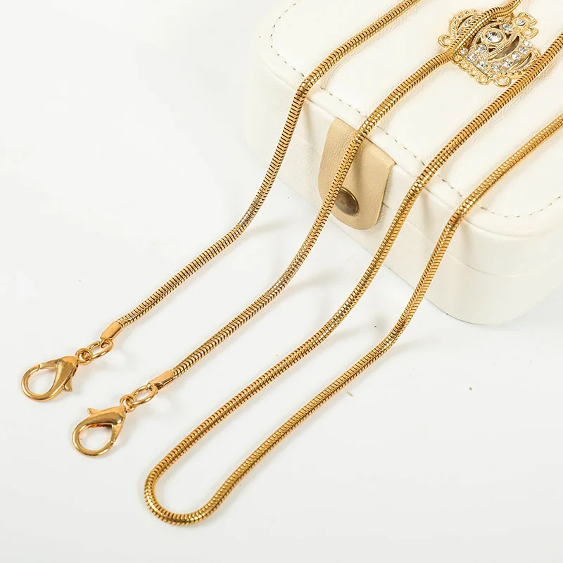 Olivia Not Fade 1.5mm Stainless Steel Women and Man Necklace Chains 18k Gold Plated Round Snake Chain Jewelry