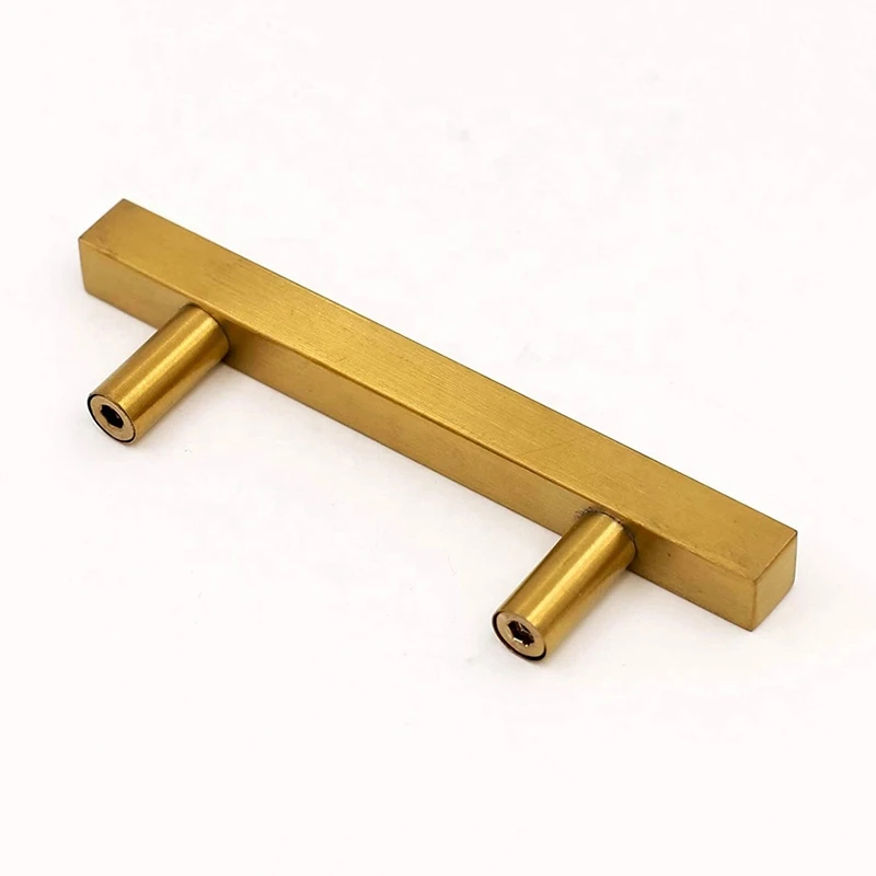 Brush Brass Gold Stainless Steel Cabinet Hardware Furniture Office Cupboard Drawer 96mm Door Pull SS Handle