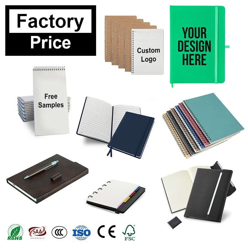 Custom Factory Price Gift Notebooks Customizable Spiral Stationery Journals Planner Diary Book Logo Note Hard Cover