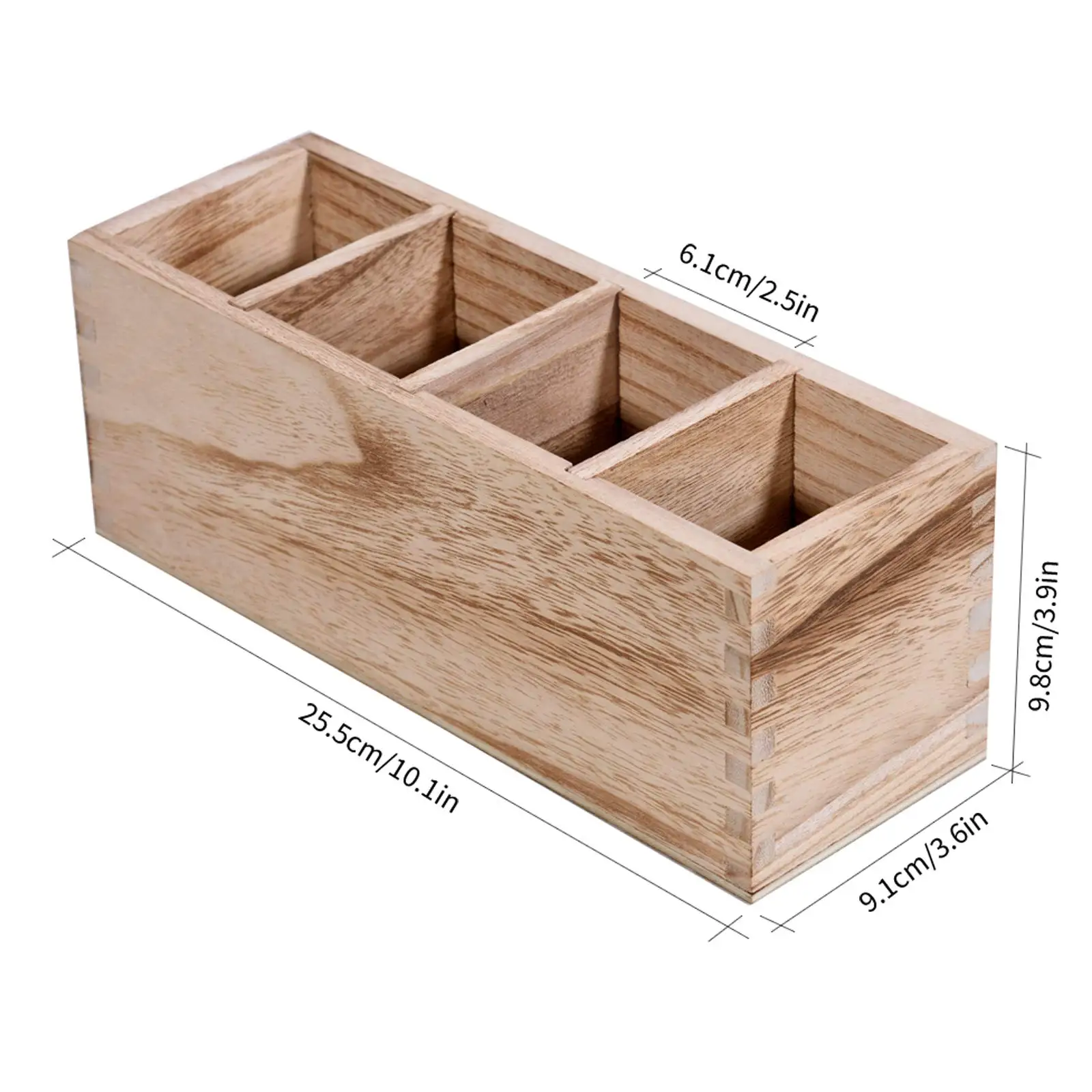 Desktop Storage with 4 Adjustable Smart Compartments, Multiuse for Store TV Remotes