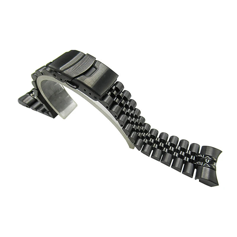 PVD black 22mm Super J Jubilee Solid Stainless Steel Watch Bracelet SKX007 2.5mm spring bar
