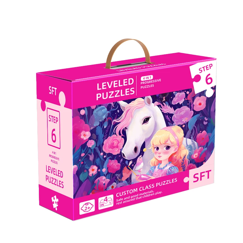 Оптовая продажа детей раннего образования головоломки мультфильм животных Подарочная коробка Детские развивающие игрушки