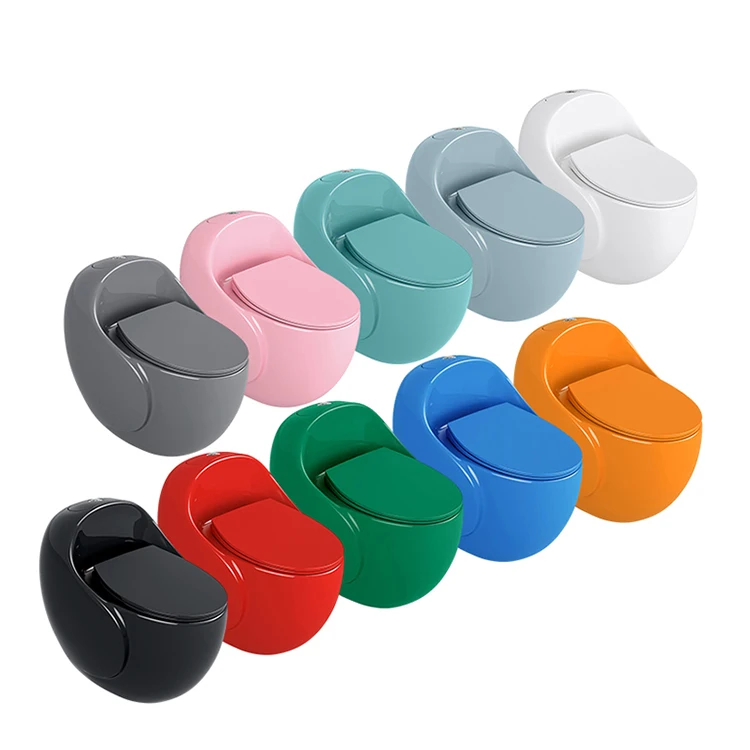 Sanitary Ware Inodoro Water Closet Bathroom Wc Luxury One Piece Dual Flush Ceramic Colored Egg Shaped Toilet