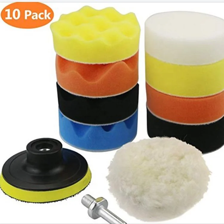 Buffing Pad 3'5'6'7' inch Car Sponge Polishing Pad Kit Abrasive Polisher Waxing Compound Tools Accessory