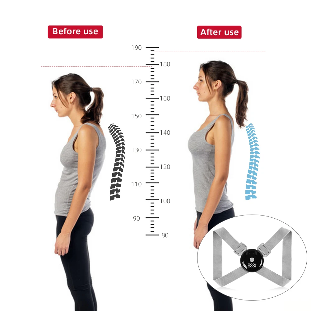 Adjustable electronic universal sitting back brace posture fixer reminder corrector belt posture corrector