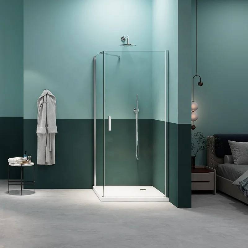 Exceed Simple Design Bathroom Aluminium Tempered Glass Hinge Shower Enclosure Shower Room
