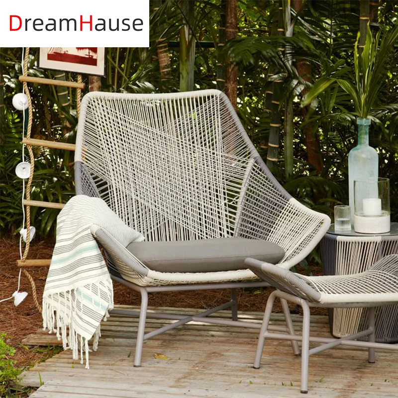 Dreamhaus Outdoor Furniture Rattan Sofa Chair Modern Balcony Garden set Courtyard Hotel Rattan chair Sofa Combination