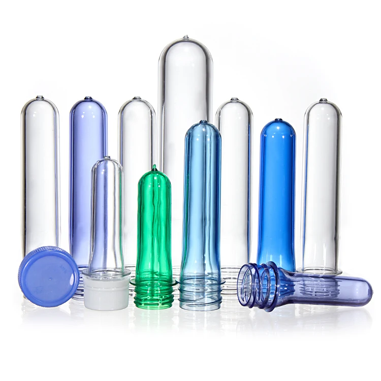 3 Start Thread 28Mmpco1810 /28Mmpoc1881/25/30Mm Neck Hot Filling Machine Plastic Preform With Blue Pp Lids