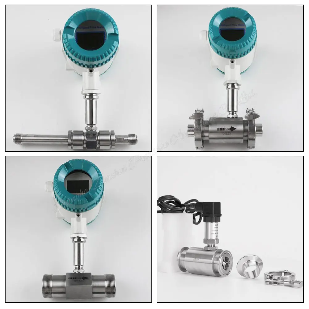 stainless steel reusable pulse dn25 dn40 clamp natural gas turbine flow meter hydrogen flowmeter