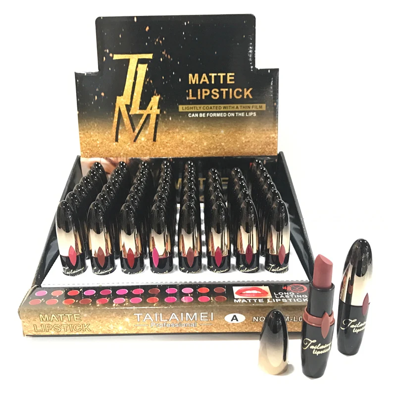 Private Label lipstick custom 24 Colors Lip Gloss vendors Wholesale OEM Makeup 48hours Longlasting Matte Lipstick